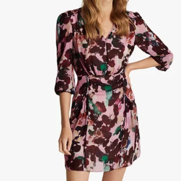 REISS "Josephine" Floral Printed Midi Dress NWT - Picture 6 of 16